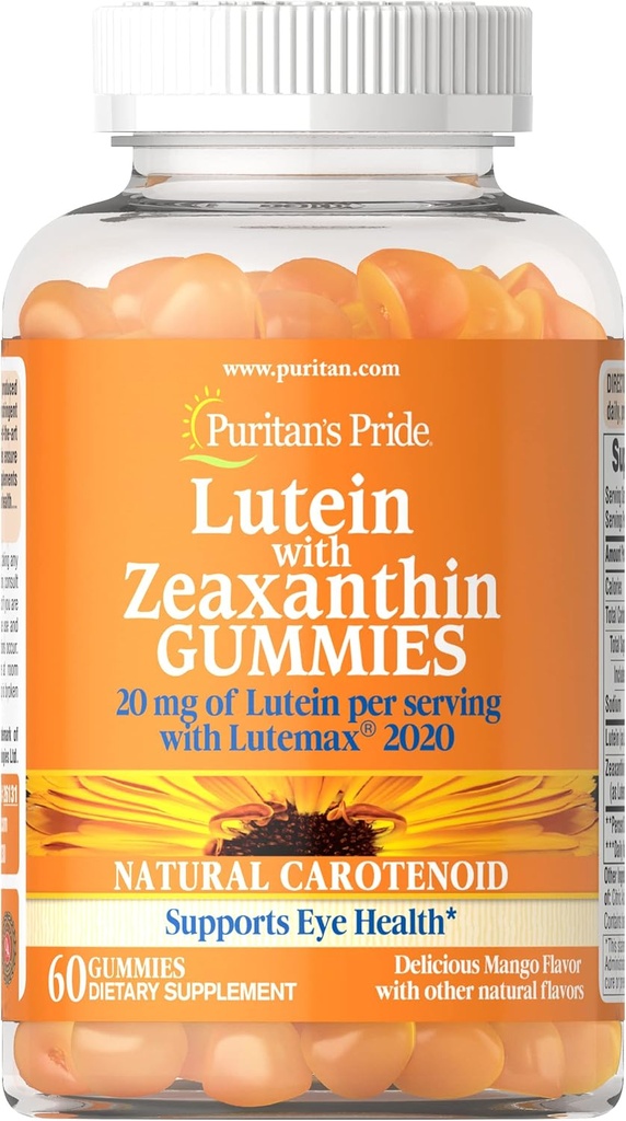 Lutein Orgulho de Puritano com Gummies Zeaxanthin, 60 Conde