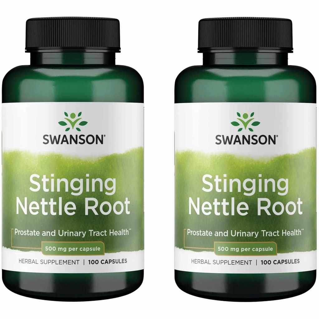 Swanson Stinging Nettle Root (Urtica Dioica) - Suplemento de ervas - (100 Cápsulas, 500mg) (2 Embalagem)