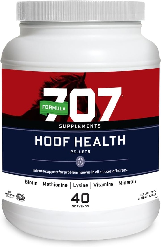 Fórmula 707 Hoof Health Equine Supplement, 2,5 libras Jar – Biotina, Aminoácidos e Minerais para melhorar e apoiar Hooves cavalos saudáveis
