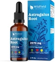 Astragalus Herb Extract Drops 2000mg (Astragalus membranaceus) Herbal Supplement Absorvente Melhor do que Cápsulas, 1 Mês de Fornecimento, 84 Servings, Alcohol-Free Tintura - 2 Oz, Pack of 1