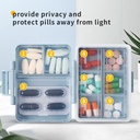 2 Pack 9 Compartimentos de viagem Pill Organizer Box Moisture Proof Small Pill Case for Pocket Purse Daily Pill Holder Container for Medicine Vitami