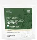 Baunilha em pó de proteína vegetal orgânica, Pó de proteína orgânica para mulheres e homens, Pumpkin & Pea Protein Powder Vegan, Sem glúten, Shakes de proteína baseada em plantas, 18g - 21,5 Oz