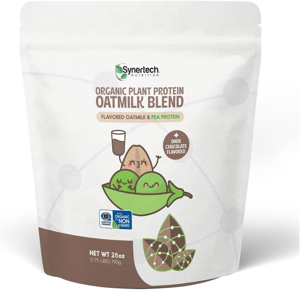 10g Proteína Baseada em Planta Mistura de Leite de Aveia ou Chocolate Escuro sabor (30 Servings) 100 calorias Não-GMO, Certified Organic, Allergen Free