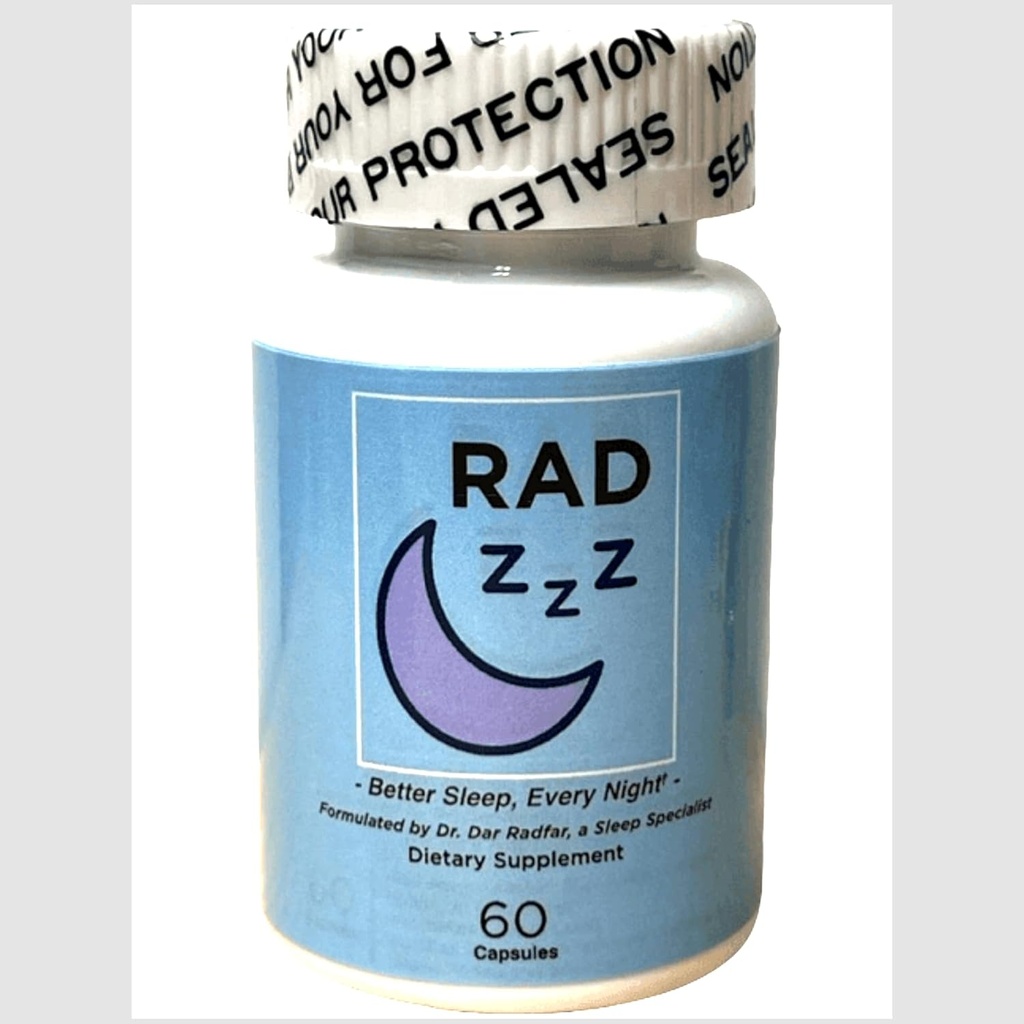 Rad ZZZ Natural Sleep Aid Pills - 60 Cápsulas