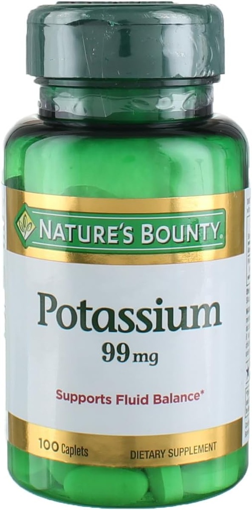 Gluconato de potássio da recompensa natural 99mg, 100 Caplets (Pacote de 4)
