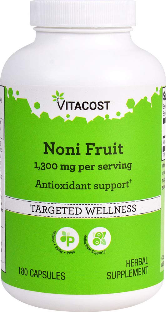 Vitacost Noni Fruit -- 1.300 mg por porção - 180 Cápsulas