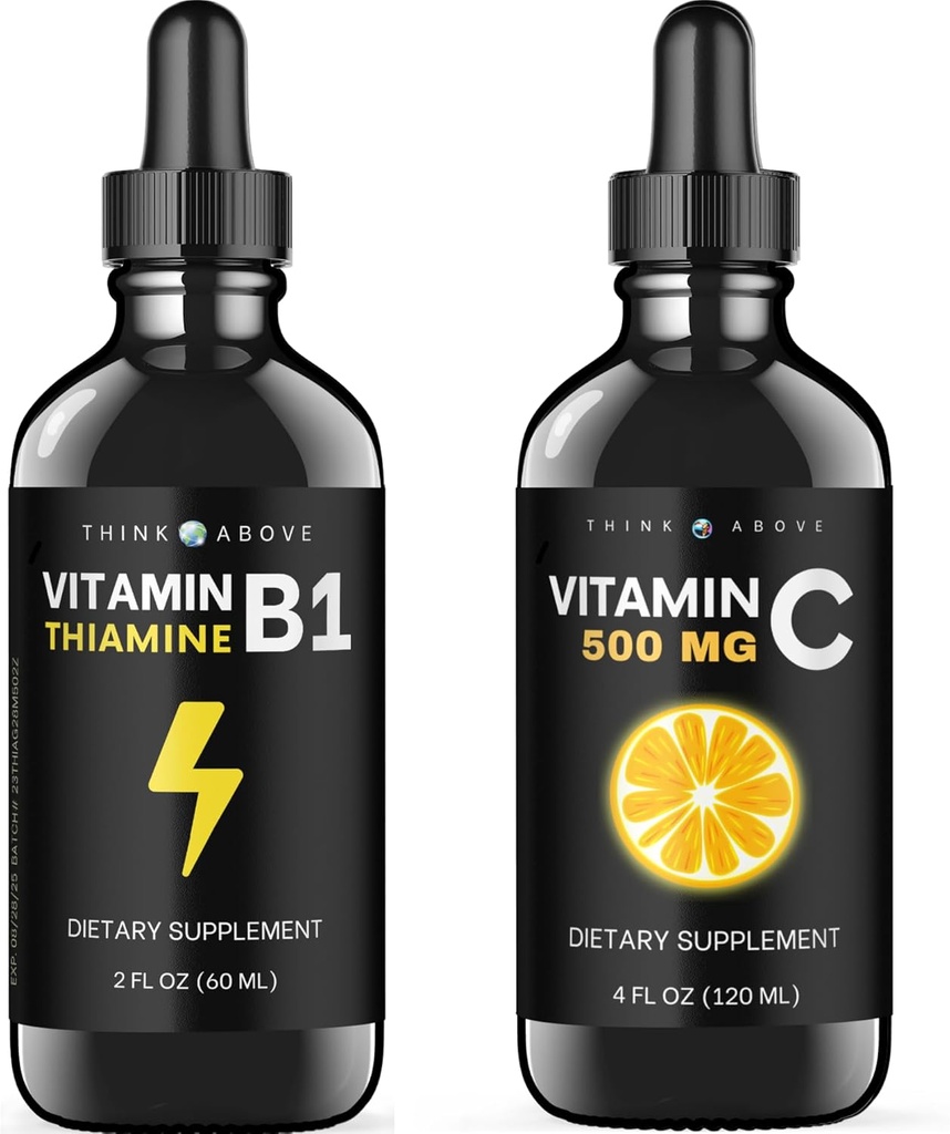 Mononitrato de tiamina vitamina B1 - gotas líquidas - 2 onças