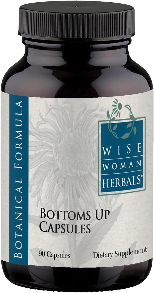 Wise Woman Herbals Bottoms Up Cápsulas, Herbal Venous Support for Healthy Circulation, Vein Integrity, and Occasional Inchaço, Non-GMO, Aditive-Free Formula, 90 Veg Caps