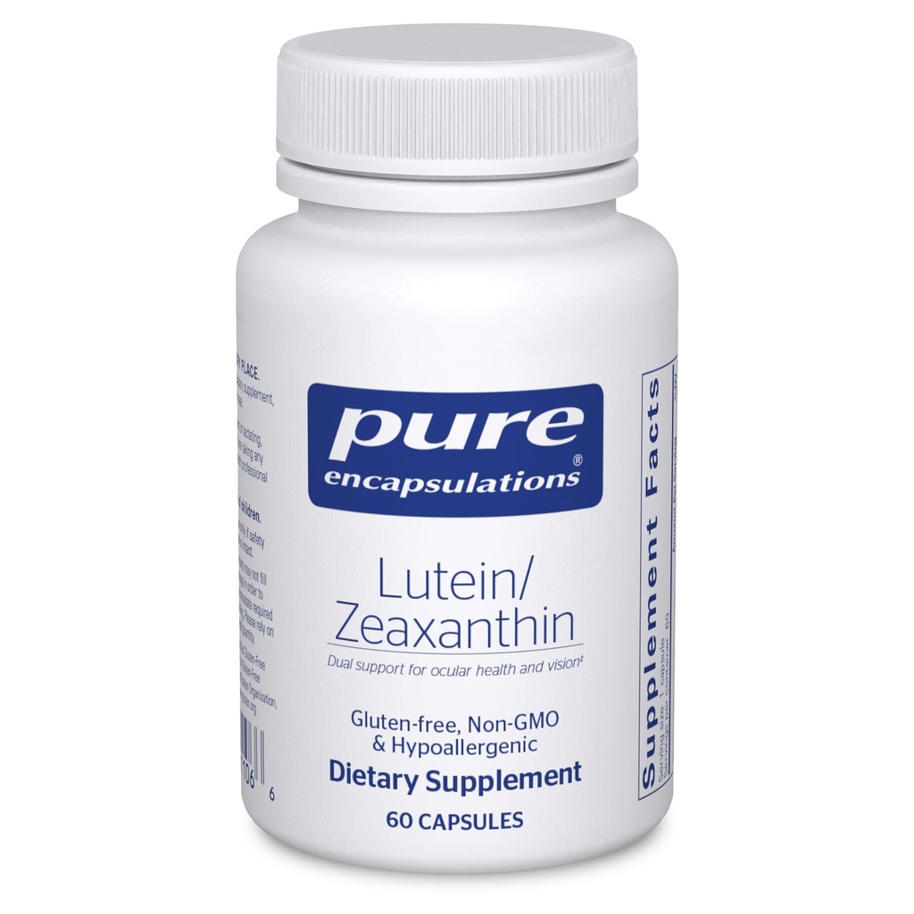 Encapsulamentos puros Lutein & Zeaxanthin - Suporta Visão geral* - Mantém Pigmento Macular e Saúde dos Olhos* - Suporte antioxidante* - Vegan-Amigo & Não-GMO - 60 Cápsulas