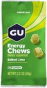 GU Energy Chews, Pastilhas de energia de cal salgada com eletrólitos, Vegan, Gluten-Free, Kosher, Cafeína-Free, e Dairy-Free On-The-Go Energy para qualquer treino, 12 Bags (24 Servings Total)