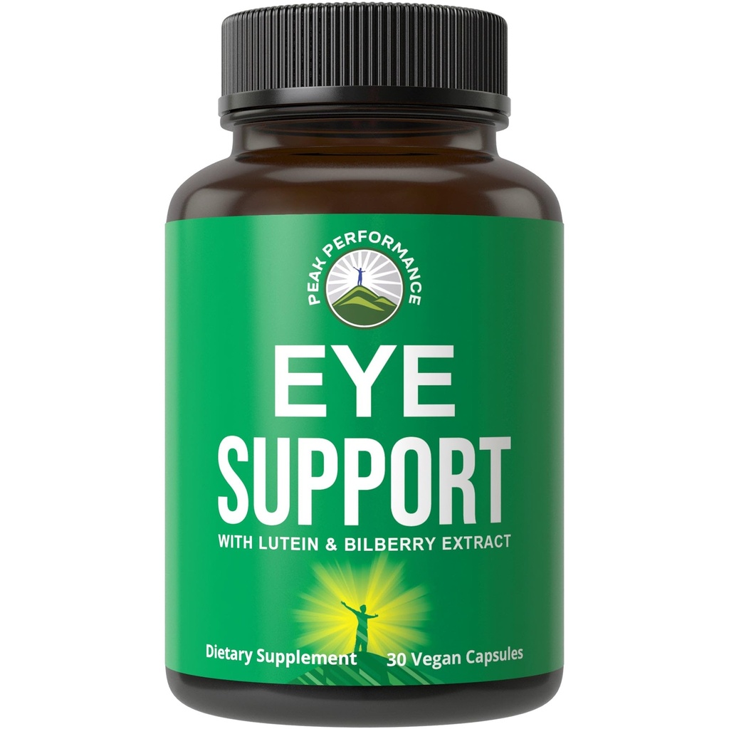 Vitaminas Oculares de Desempenho Pico - Suplemento de suporte Macular com Lutein, Zeaxantina, Astaxantina, Carotenóides, Extrato de mirtilo. Cápsulas para Envelhecimento Olhos, Computador, Usuários de Smartphone. Evite a Degeneração