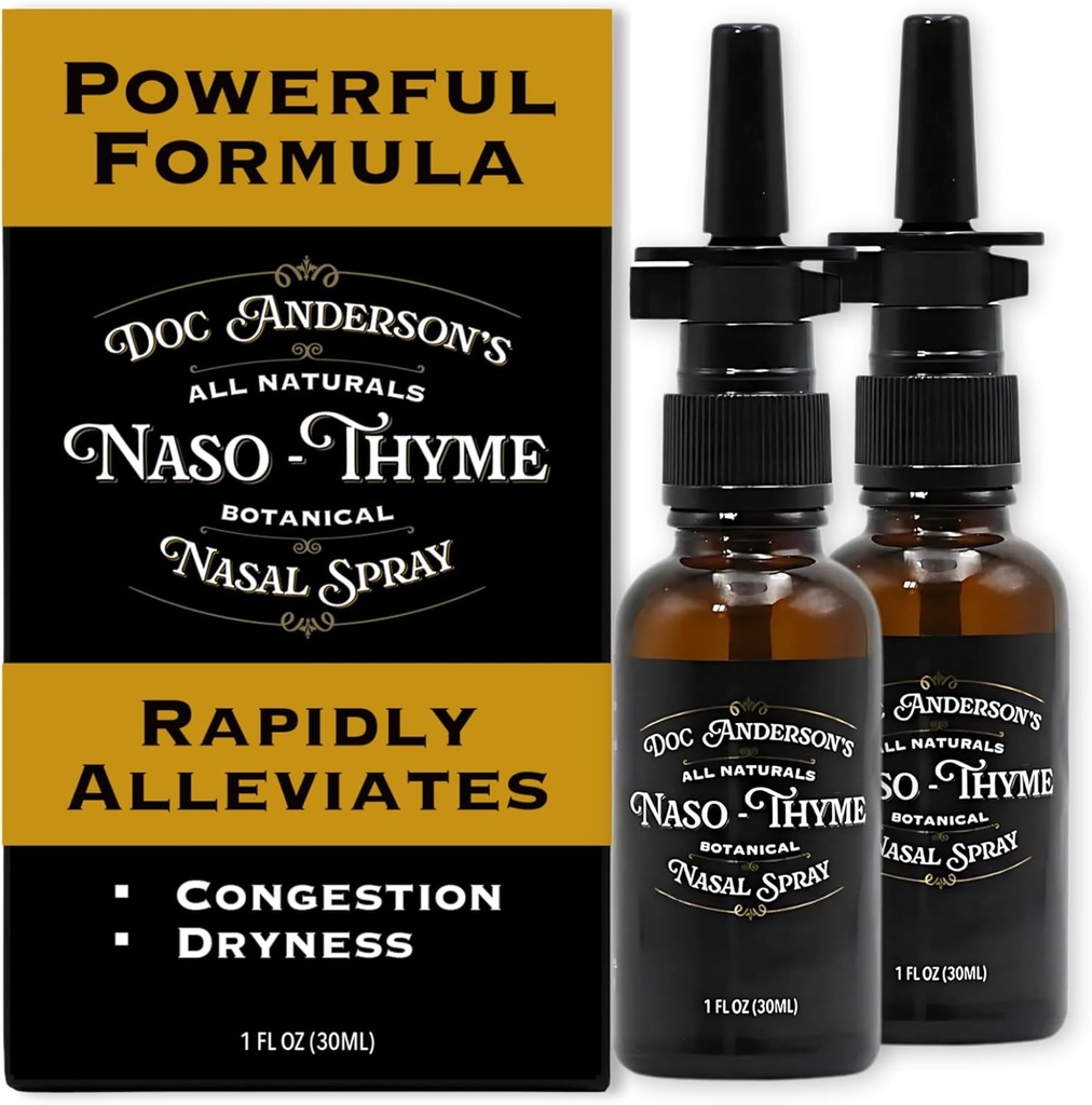 Pulverização Botânica de Nasal – Alivio de Congestão Natural com Aloe & Thyme para Respiração mais clara, Irritantes de Combate e Hidrata, Made in USA (2 Pack)