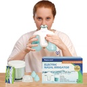 Sistema de irrigação nasal elétrica, limpador de nariz de máquina de lavagem nasal para adulto Sinus, lavador de nariz, sistema de lavagem nasal com 50 pacotes salinos (verdes)