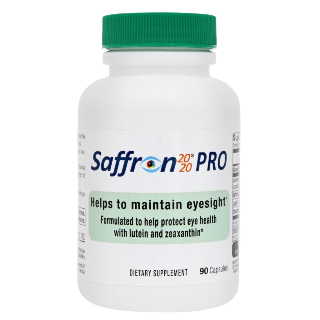 Suplemento Saffron 2020-PRO com Cápsulas Vegetarianas Saffron, Resveratrol, Zeaxanthin e Lutein- 90