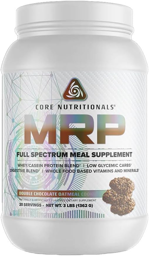 Núcleo Nutricionais Platinum MRP Substituição completa da refeição do espectro, liberação mantida para todo o dia Suporte de Aminoácido, 27G Protein, 20 Servings (Cookie duplo chocolate aveia)