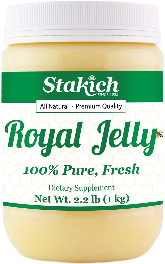 Stakich Fresh Royal Jelly - Pura, Tudo Natural - Sem Aditivos/Aditivos/Preservadores Adicionados - 1 Quilograma (2.2 Libras)