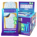 Alimentos lendários 22g Pastelaria proteína+ Amora gelada, Low Carb Bar de substituição de refeições - Baixo glicêmico, Glúten Free Proteen Snacks - saudável Keto Snack Box 8 Zero Sugar Energy Bars - Diabético amigável
