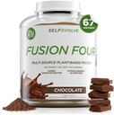 Fusão Quatro pó de proteína Vegan - 21g pó de proteína baseada em plantas - sem glúten, livre de leite e de soja, proteína de ervilha com BCAA's - sabor de chocolate - £ 5