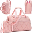 Pink Women's 40L Gym Duffel with Shoe Compartment - Carry On Weekender Overnight Bag - Item pessoal Treino Tote