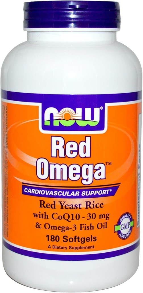 AGORA Alimentos - Vermelho Ômega Vermelho Levedura Arroz com CoQ10 30 mg. - 180 Softgels