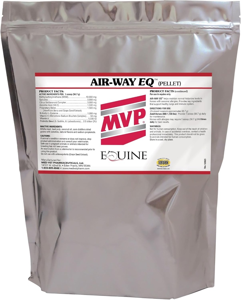 MVP Air-Way EQ (10lb) Suporta função pulmonar saudável e suporte de alergia sazonal em cavalos