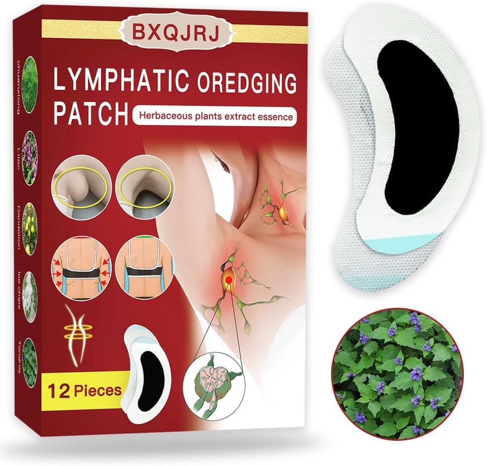 Patch Nó de Linfa Herbal, Patch de drenagem linfática, Patch de Cuidado de Linfa Herbal, Patch de Nó de Linfa Neck para homens e mulheres(12)