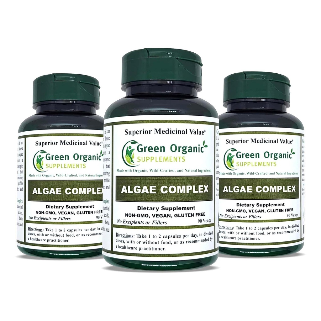 Algas, Fucoidan, Algas Verdes Azuis, Kelp, Bladderwrack, Chlorela, espirulina, Musgo Irlandês, Dulse, 90 VCaps, Alta Absorvível, Não-GMO, Gluten-Free (Pacote de 3)