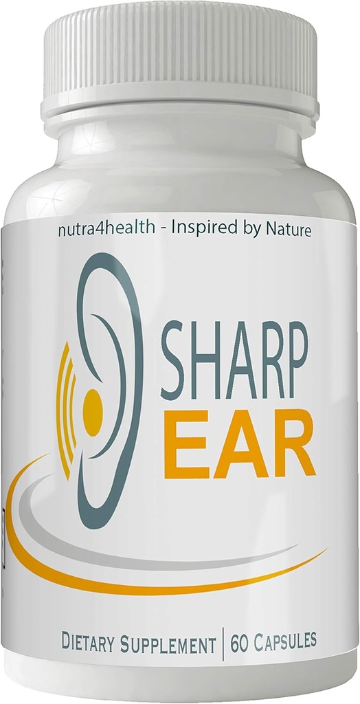 Sharp Ear Complete Tinnitus Relief Supplement, 60 Cápsulas, mistura proprietária para reduzir o toque do ouvido e apoiar a função auditiva ideal e clareza