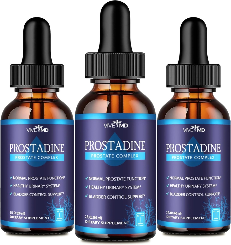 VIVE MD Prostadine Drops for Prostate Health, Bladder Urinating Questions - Prostadine Official Drop Formula - Força extra com Romã - Prostadine Reviews (Pacote de 3)