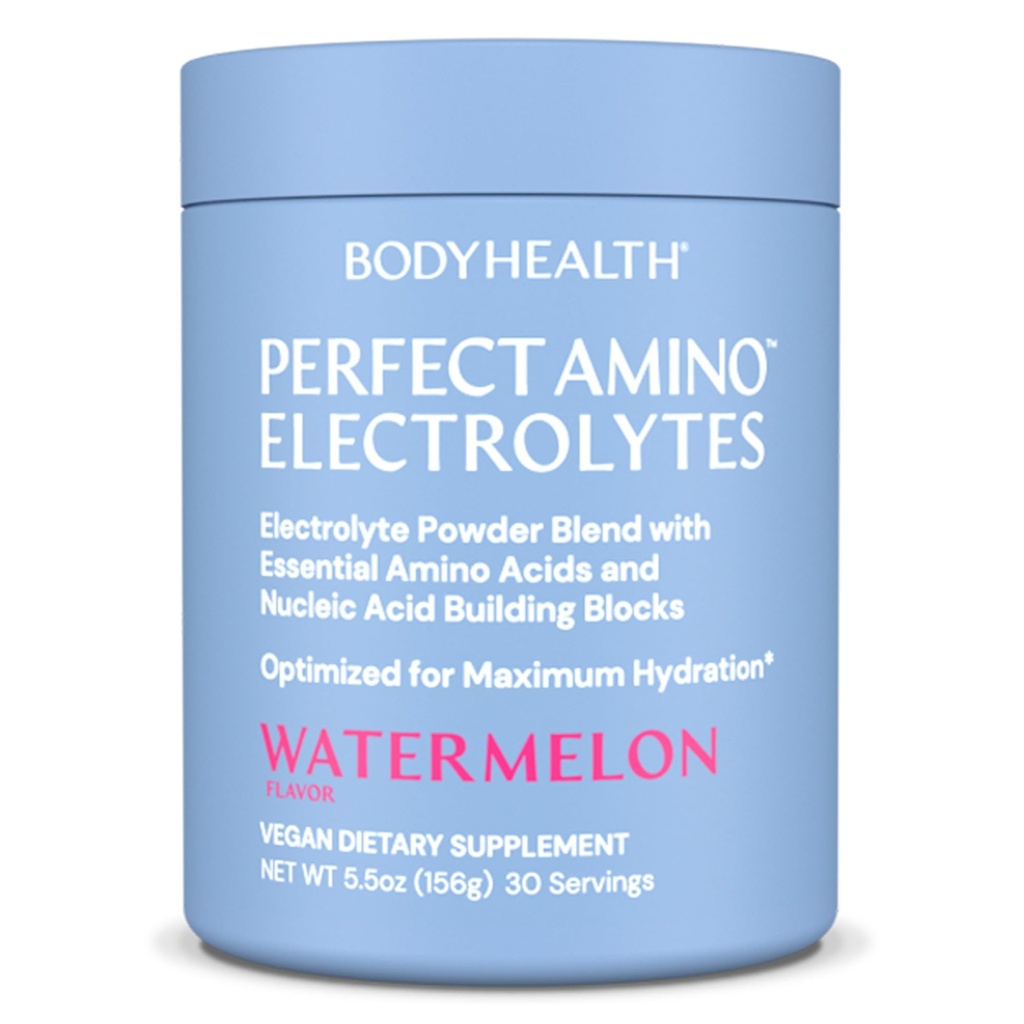 BodyHealth PerfectAmino Electrolytes Powder No Sugar, Keto Sugar Free Jesting Electrolytes Drink Mix, Hydration Powder with Trace Minerals - Melancia - 30 Servings