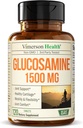 Sulfato de glucosamina 1500mg w/Potassium – FSA Suplemento de suporte conjunto elegível para Cartilagem, Saúde Óssea e Conjunta, Desconforto ocasional alívio para costas, joelhos e mãos – Complexo de glucosamina 120 tabs