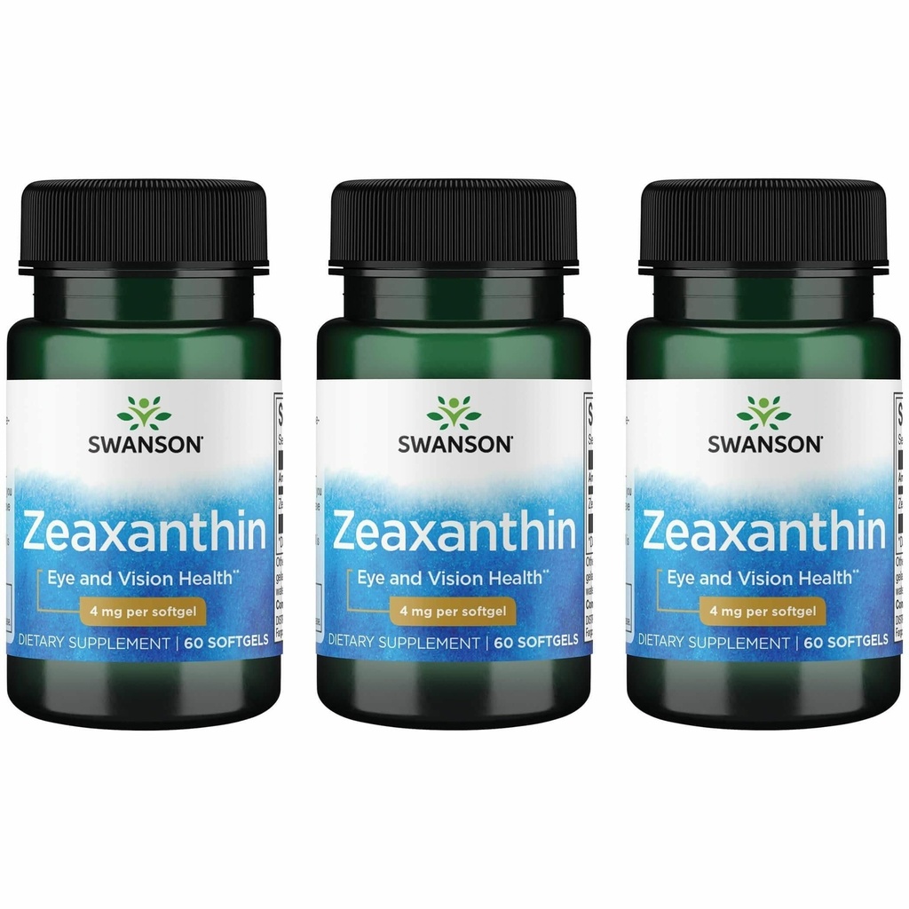 Swanson Zeaxantina 4 Milligramas 60 Sgels (3 Embalagem)