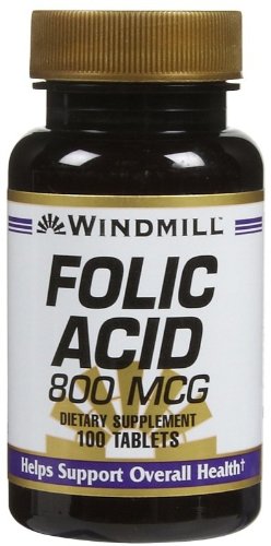 Ácido Fólico do Moinho 800 Mcg Tabs, 100 ct