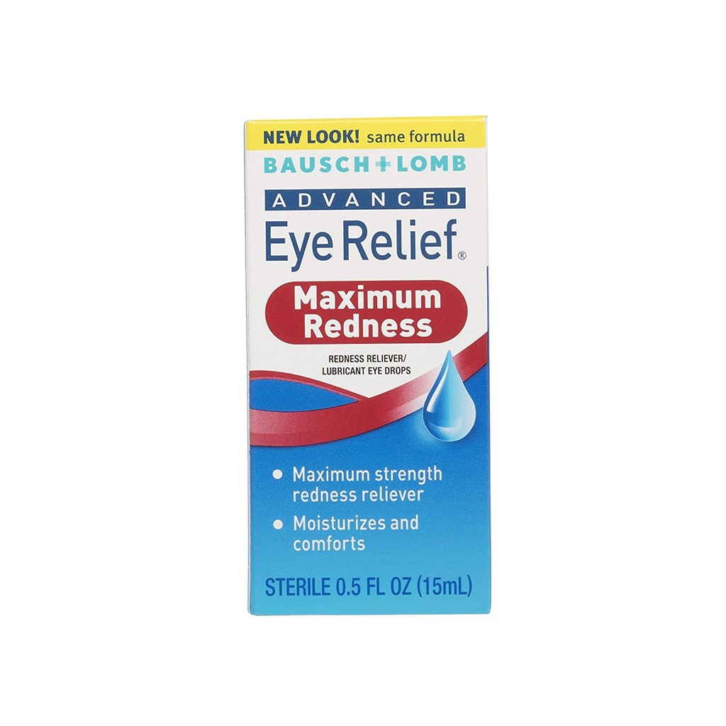 Bausch e Lomb Advanced Redness Relief Drops, 0,5 Once - 3 por caso.