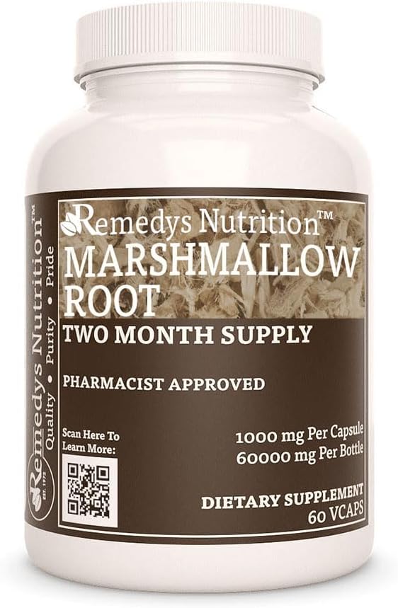 Nutrição de Remedy Marshmallow Raiz □ 1.000 mg, 60 Cápsulas veganas Suplemento Dietário de ervas