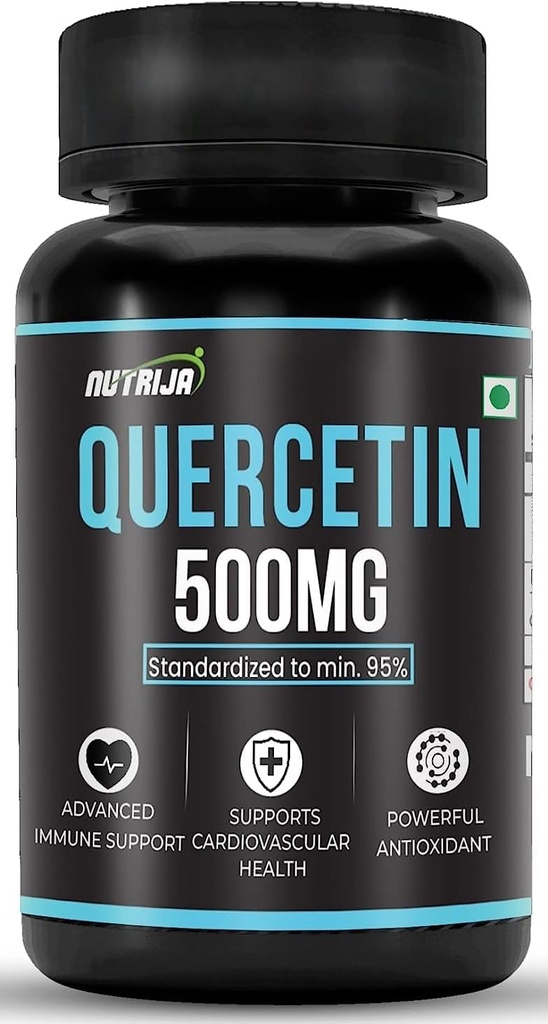 Quercetin 500mg Cápsulas - Standardized to 95% - Suplemento Altamente Purificado e Biodisponível