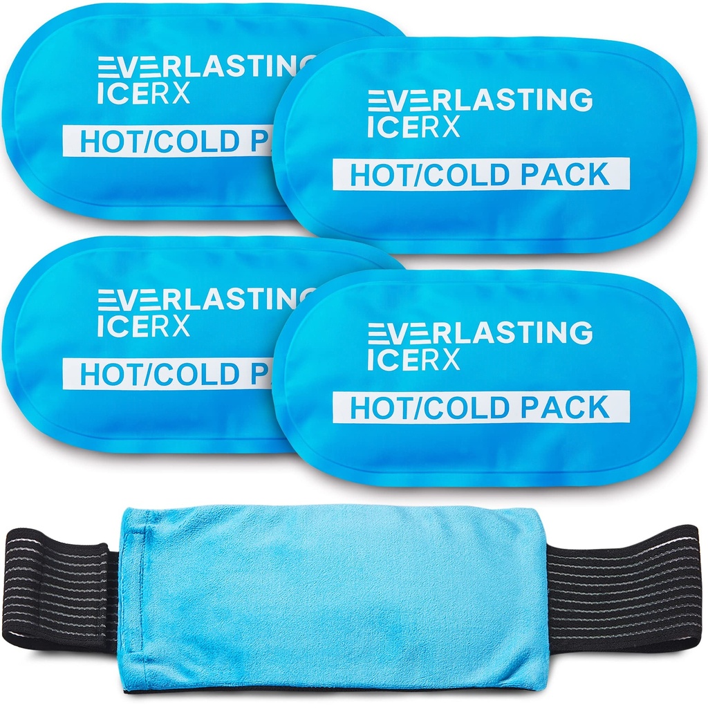 Reutilizável Gel quente e frio pacote de gelo (4 pacote) para lesões - ajustável e flexível para joelhos, costas, ombros, braços e pernas - reutilizável