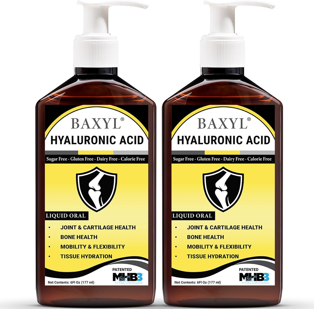 BAXYL Líquido Hyaluronan Acid Supplement for Joint Relief - 6 onças. (Pacote de 2)