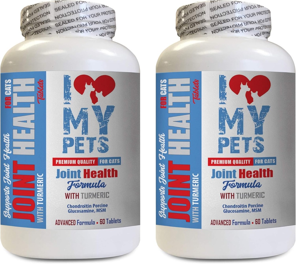 I love my PETS LLC Joint Supplements for Cats - Cats Joint Health with Turmeric - Powerful Formula - VETS Escolha - Suplemento de cálcio para gatos - 2 garrafas (120 doces)