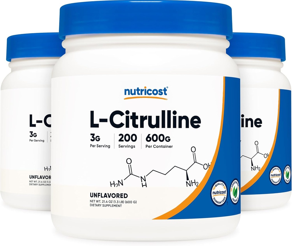 Nutricost L- Citrulina Pura (Base) Pó (600 gramas) (3 frascos)