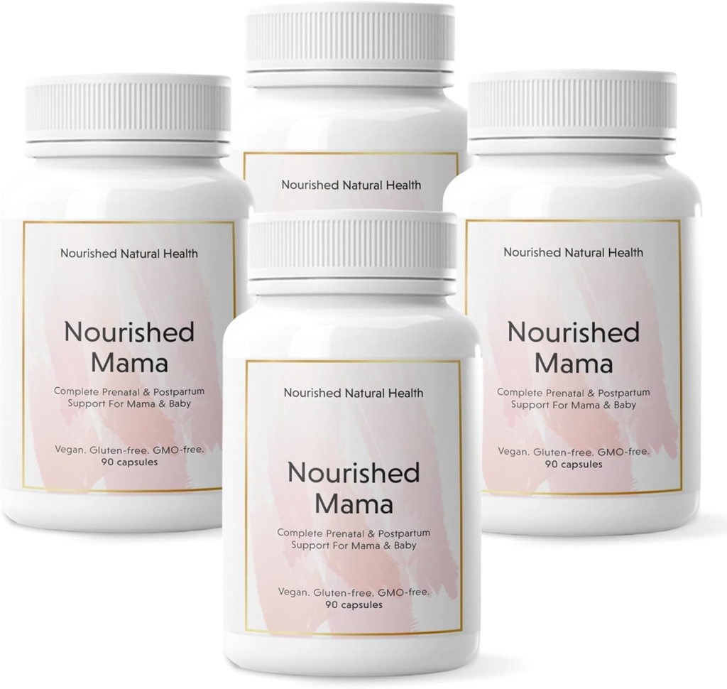 Nutrição Mama Pré-natal Multi Vitamina - Vegan Multivitamin para Pré-concepção, Gravidez, Pós-parto e Apoio à Amamentação - Livre de Ferro com Folato Metilado & Alta Dose Cholina - 360 Cápsulas