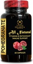 Extrato de romã - Romã de alta potência, Extrato de romã de alta concentração, Suplemento dietético para Antioxidante, Cápsulas de Superfruta - 1 Frasco 60 Cápsulas