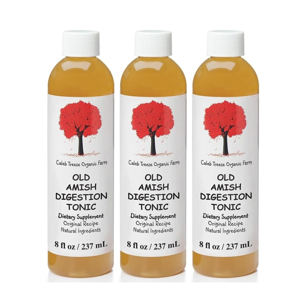 Tónico de digestão Amish velho Caleb Treeze (antigo: pára o refluxo ácido) 8 onças (Pacote de 3)