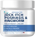 Bio-MD Jock Itch Cream, Jock Itch Cream Força extra para homens e mulheres, Psoríase Creme, Tratamento de minhocas para humanos, Comichão Creme - poderoso e rápido alívio