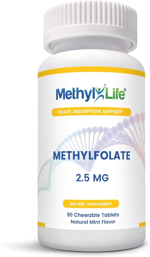 L-Metilfolato 2,5 - L-5-MTHF sob a forma de Magnafolato-C (2.500 mcg por comprimido) - [90 comprimidos mastigáveis]