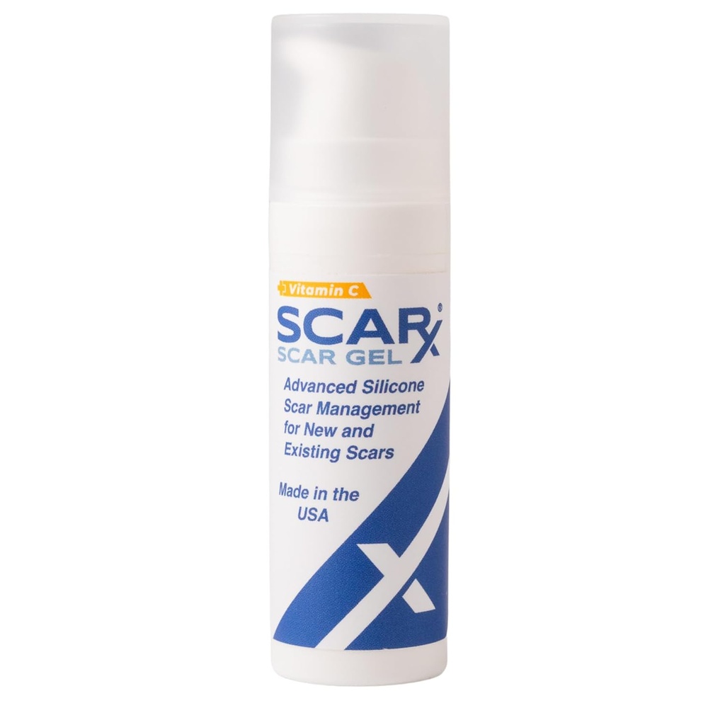 Scarx - Gel avançado de cicatriz de silicone com vitamina C - Redução de cicatriz tópico para cicatrizes hipertróficas e Kelóides após a cirurgia, queimaduras, lesões - Prevenir novas cicatrizes - Fade Old Scarring - 0,5 oz (15g) garrafa