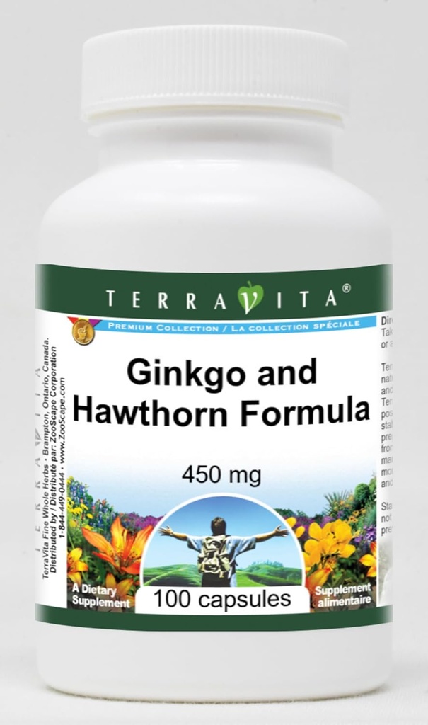 Fórmula Ginkgo e Hawthorn - 450 mg (100 Cápsulas, ZIN: 514013)