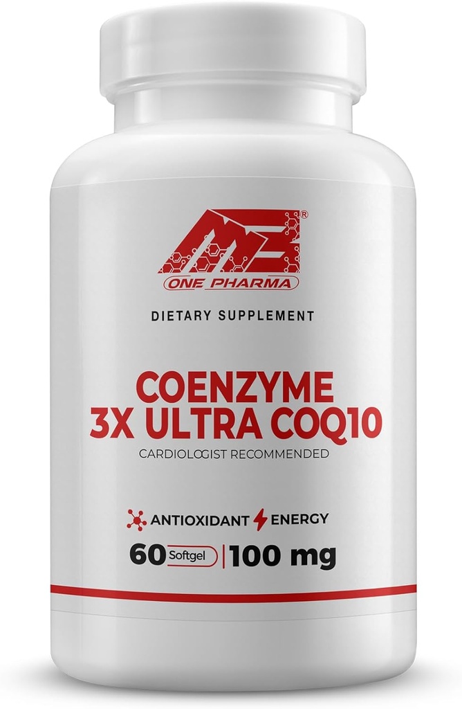 MB One Pharma-COQ10 Supplement (100mg) 60 Day supply-3x Ultra Superior Absorção, Defesa Antioxidante - Suporta Produção de Energia Celular Função do Coração-Não-GMO, Sem Glúten, Alta Absorção