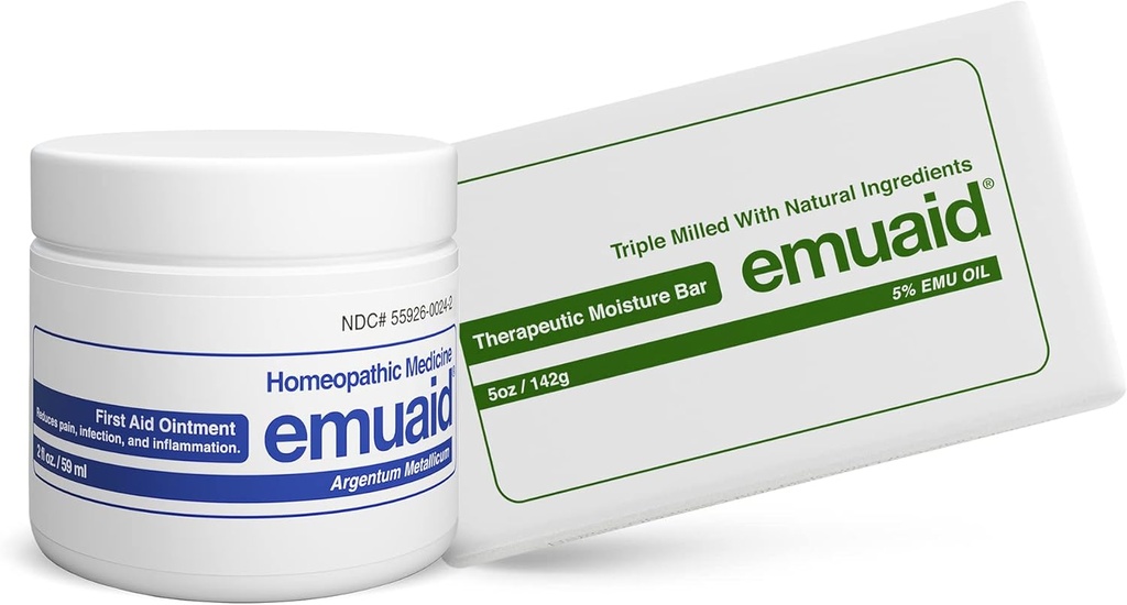 Emuaid Eczema Repair Kit Força Regular 2 onças com Barra de Humidade Terapêutica também é adequado para líquen Planus, feridas de cama, Ringworm e calcanhares rachados
