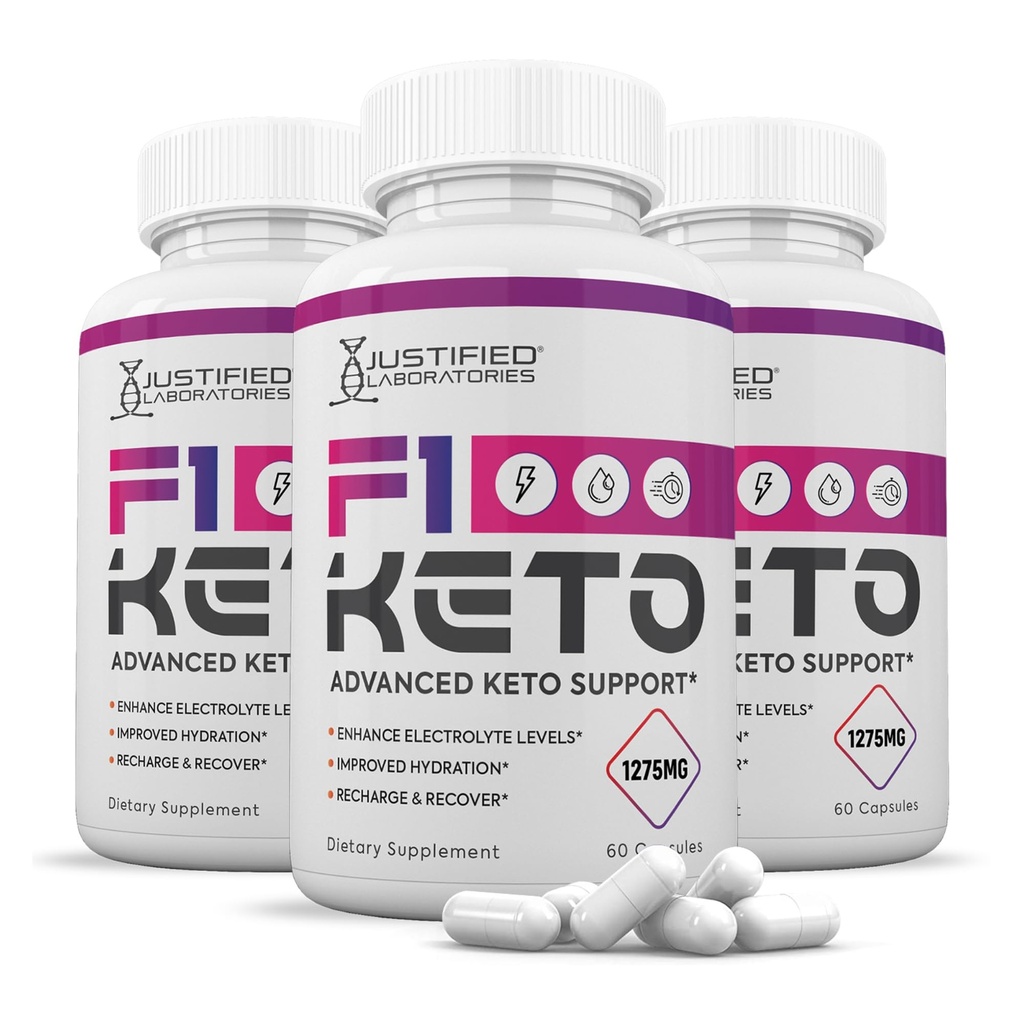 (3 Pack) F1 Keto Pills 1275MG Nova e melhorada fórmula contém maçã Cider Vinagre Extra virgem azeite em pó Folha de chá verde 180 Cápsulas